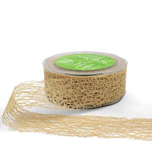 1.5 Inch Net Web Ribbon with Cut Edge - EM-5-02 CHAMPAGNE