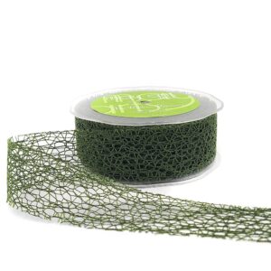 1.5 Inch Net Web Ribbon with Cut Edge - EM-5-16 OLIVE