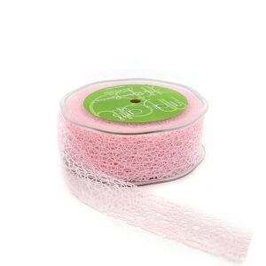 1.5 Inch Net Web Ribbon with Cut Edge - EM-5-17 PINK