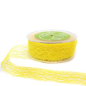 1.5 Inch Net Web Ribbon with Cut Edge - EM-5-27 YELLOW