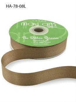 taupe brown double face satin ribbon