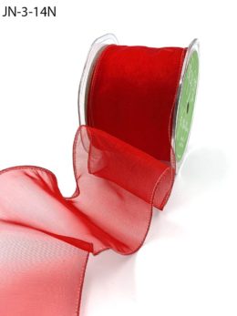 red organza wired ribbon