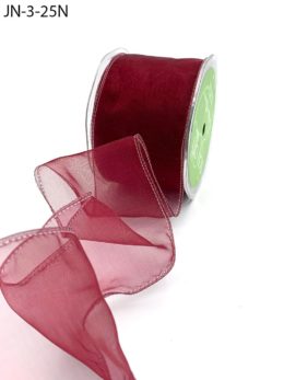 burgundy organza wired ribbon