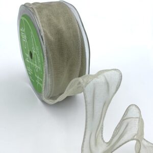 Champagne organza wired ribbons