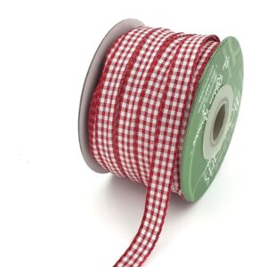 red and white gingham ribbon