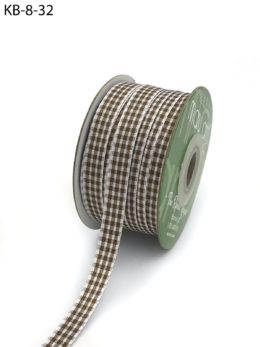 taupe and white gingham ribbon