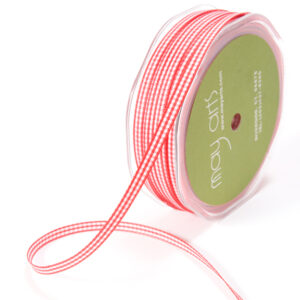 Red Solid Checkered Ribbon