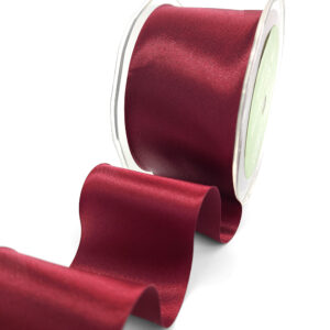 2 Inch Single Faced Satin Cut on the Bias Ribbon with Wavy Cut Edge - KK-2-25 MARSALA