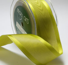 PARROT GREEN MOIRE/IRIDESCENT/WIRED Ribbon