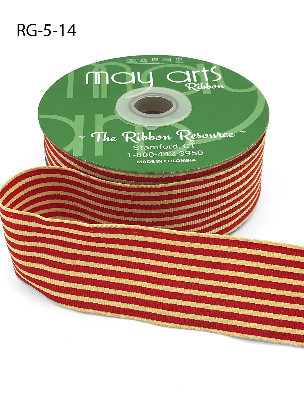 Classic Striped Grosgrain Ribbon - 3/8 Online Ribbon - May Arts