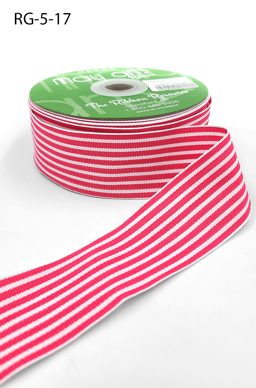 May Arts 1-Inch Wide Ribbon, White Grosgrain