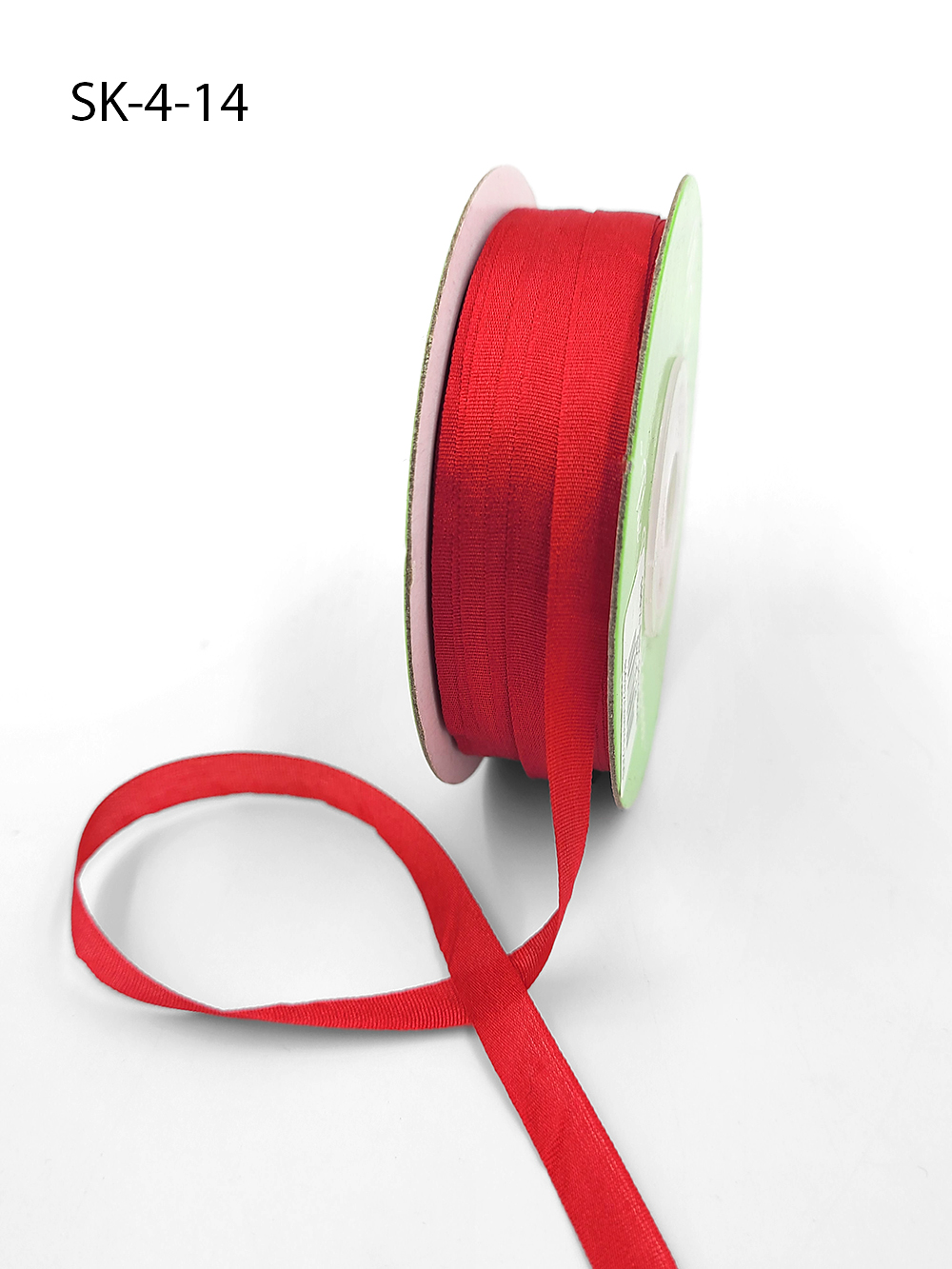 May Arts 0.6cm Wide Ribbon, Red Silk