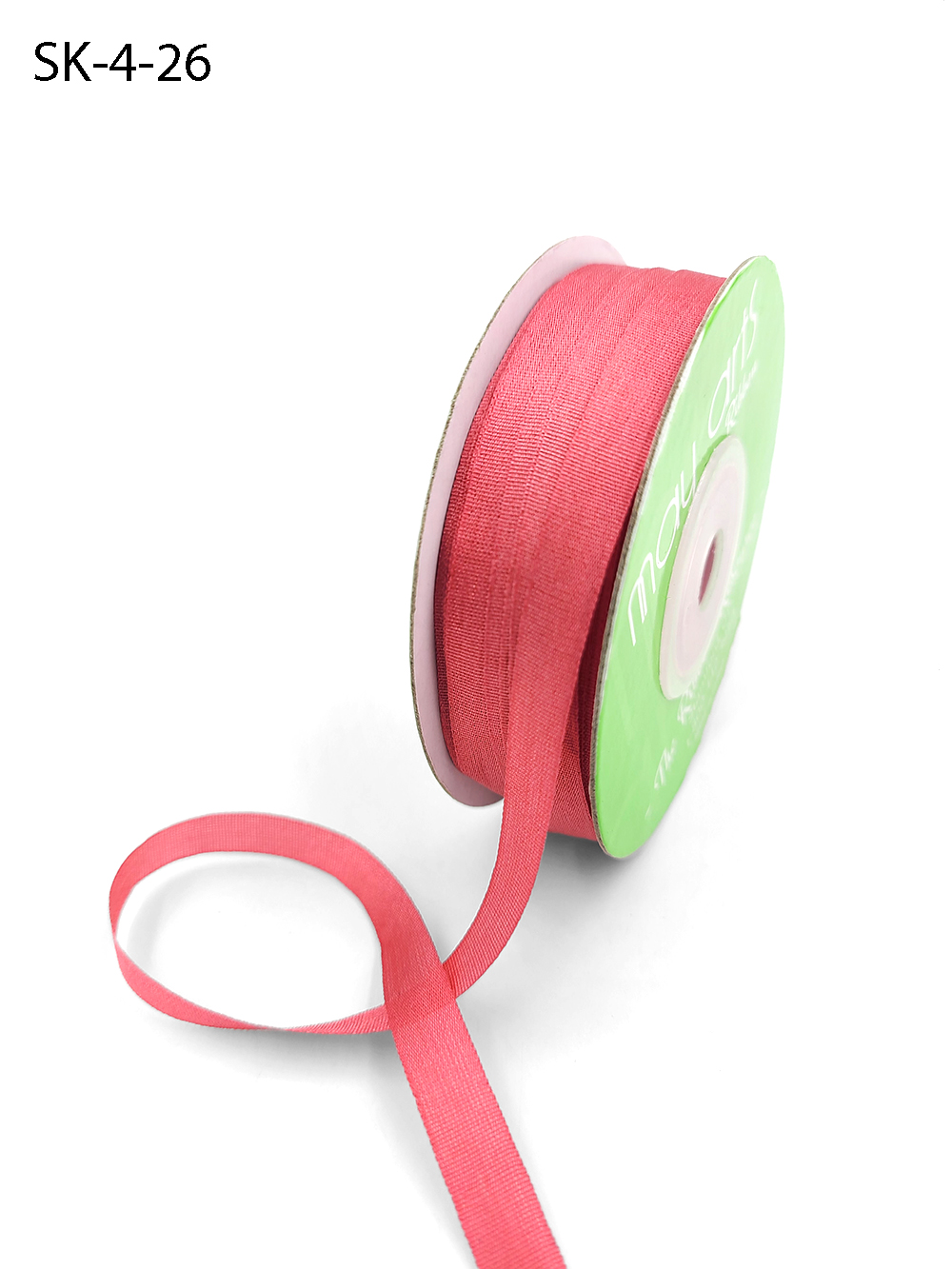 Silk Hand Dyed 1/8 Ribbon 4mm Pink Lime 1yd Japan
