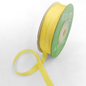 100% Hand-Dyed 1/4 Inch Silk Ribbon with Woven Edge - SK-4-27 - YELLOW
