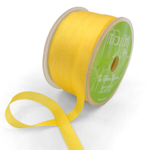 100% Hand-Dyed 1/4 Inch Silk Ribbon with Woven Edge - SK-4-30 - LEMON