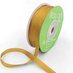100% Hand-Dyed 1/4 Inch Silk Ribbon with Woven Edge - SK-4-33 - ANTIQUE GOLD