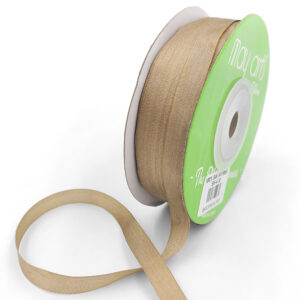 100% Hand-Dyed 1/4 Inch Silk Ribbon with Woven Edge - SK-4-35 - TAUPE