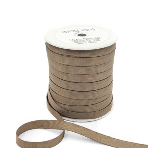 3/8 Inch Heavy-Weight (higher thread count) Classic Grosgrain Ribbon with Woven Edge - SX-38-08 TAUPE