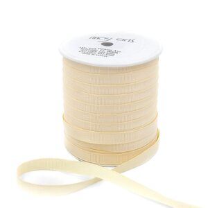 3/8 Inch Heavy-Weight (higher thread count) Classic Grosgrain Ribbon with Woven Edge - SX-38-09 IVORY