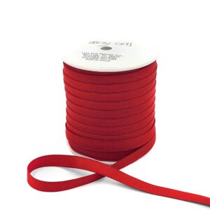 3/8 Inch Heavy-Weight (higher thread count) Classic Grosgrain Ribbon with Woven Edge - SX-38-14 RED