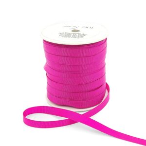3/8 Inch Heavy-Weight (higher thread count) Classic Grosgrain Ribbon with Woven Edge - SX-38-22 FUCHSIA
