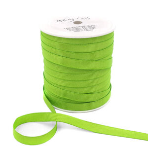 3/8 Inch Heavy-Weight (higher thread count) Classic Grosgrain Ribbon with Woven Edge - SX-38-46 PARROT GREEN