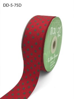 red and green swiss dots polka dot grosgrain ribbon