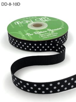 black and white swiss dot polka dot grosgrain ribbon