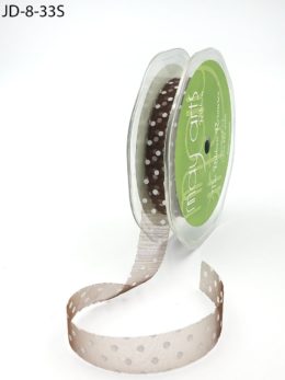 brown organza white polka dot ribbon