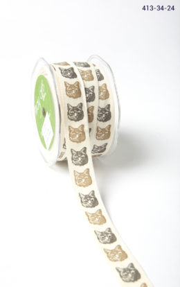 cat print cotton ribbon