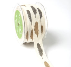 feather print cotton ribbon