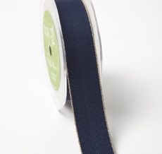 Navy/Natural Solid With Color Edge Ribbon