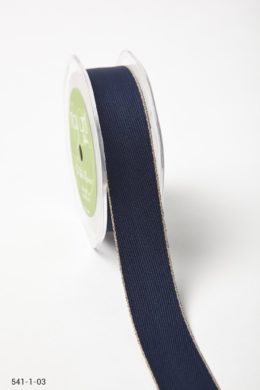 Navy/Natural Solid With Color Edge Ribbon