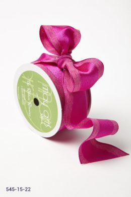 Fuchsia Solid With Woven Center (Wired) Ribbon
