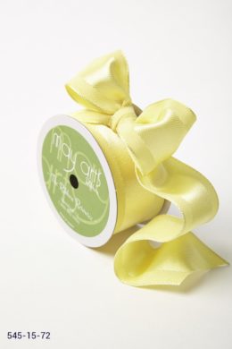 Lemon Solid With Woven Center (Wired) Ribbon