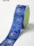 550 1.5″ x 25y Blue/White Double Faced Satin Sketched Rose Print Ribbon