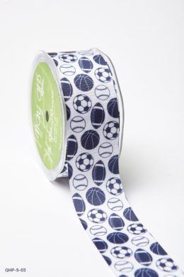 Navy Grosgrain w/ Print Ribbon