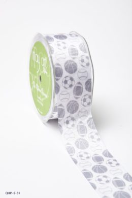 Grey Grosgrain w/ Print Ribbon