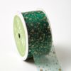 533H 1.5″ x 15 ft GREEN/GOLD GLITTER DOTS