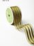 544 1.5″ x 25y Olive Sheer with Woven Stripes Ribbon