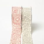 Hand Drawn Love Linen Ribbon