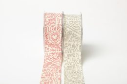 Hand Drawn Love Linen Ribbon