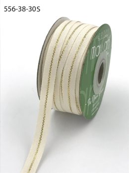 gold metallic line canvas cotton ribbon