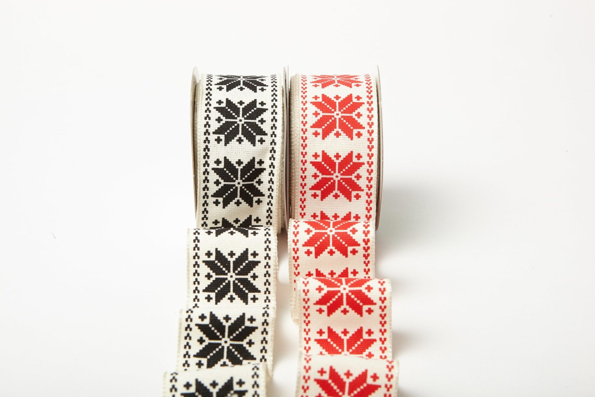 Scandinavian Snowflake Wired Ribbon - 1.5