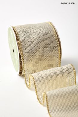 2.5” 567H-25-30B GOLD/IVORY WOVEN METALLIC