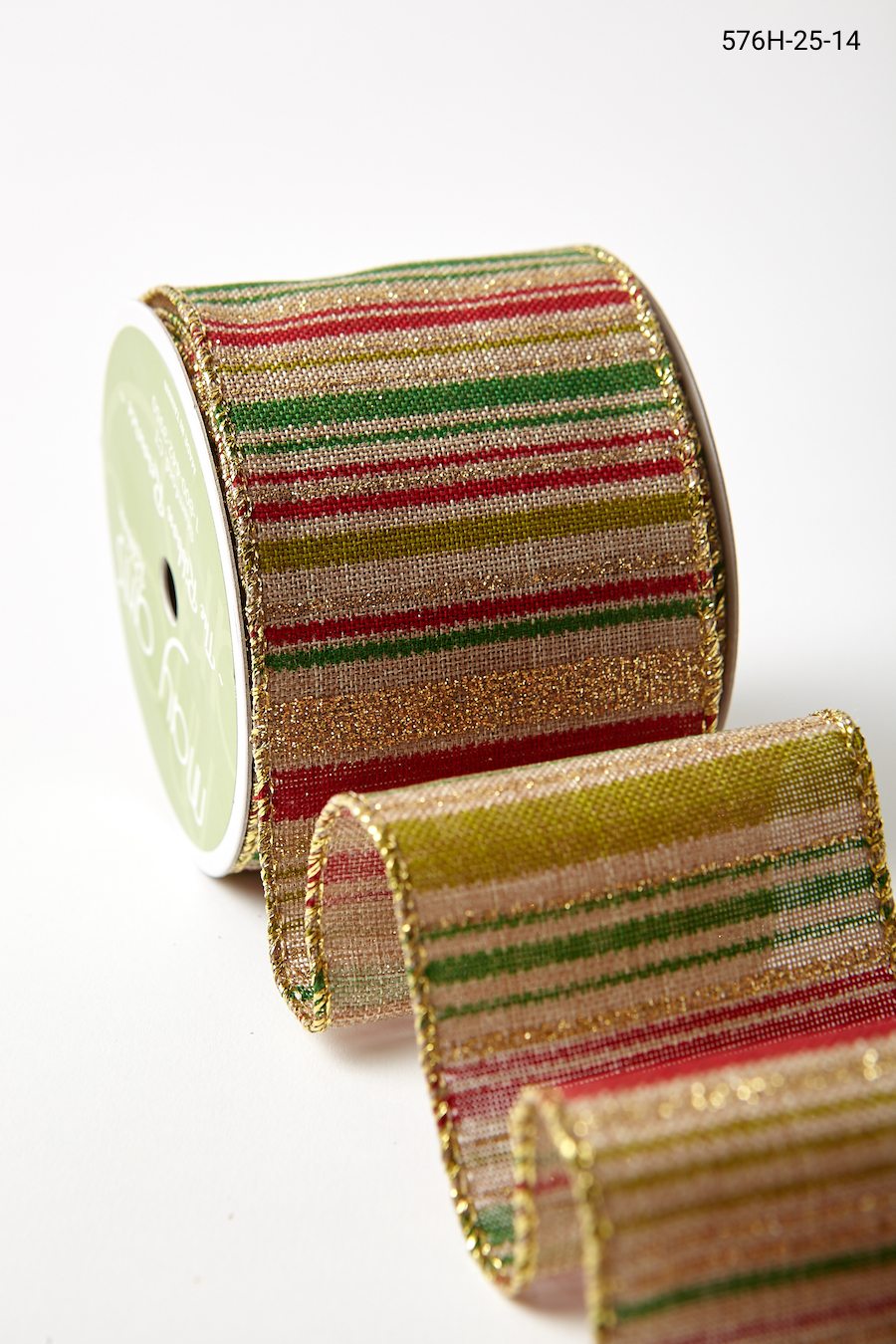 May Arts Ribbon 2.5'' Burlap 'Merry Christmas' Wired Ribbon One-Size