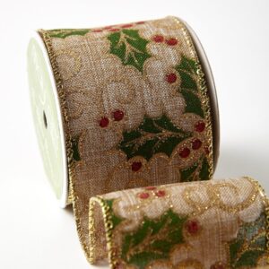 2.5” 578H-25-14 RED/GREEN/GOLD HOLLY SWIRLS