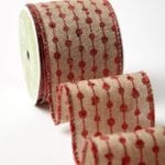 2.5” 579H-25-14 RED GLITTER STRIPE DOT