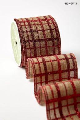 2.5” 580H-25-14 RED GLITTER CHECK