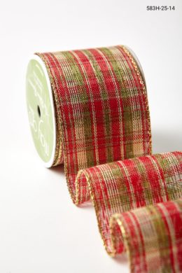 2.5” 583H-25-14 RED/GREEN/GOLD PLAID